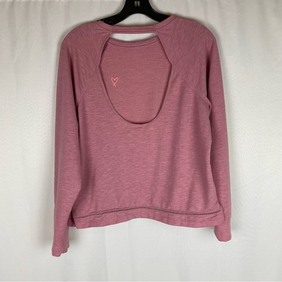 Victoria Secret Long Sleeve Open Back Pink Top - Picture 6 of 6